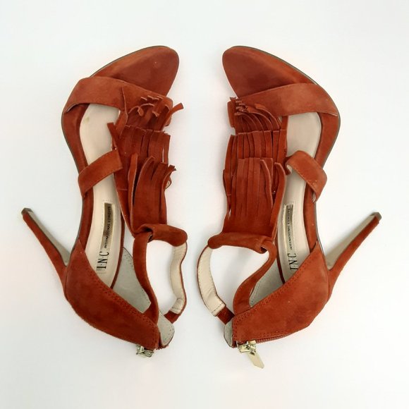 Inc International Concepts Paprika Suede High Heel 4" Sandals Size 6 - Picture 3 of 6